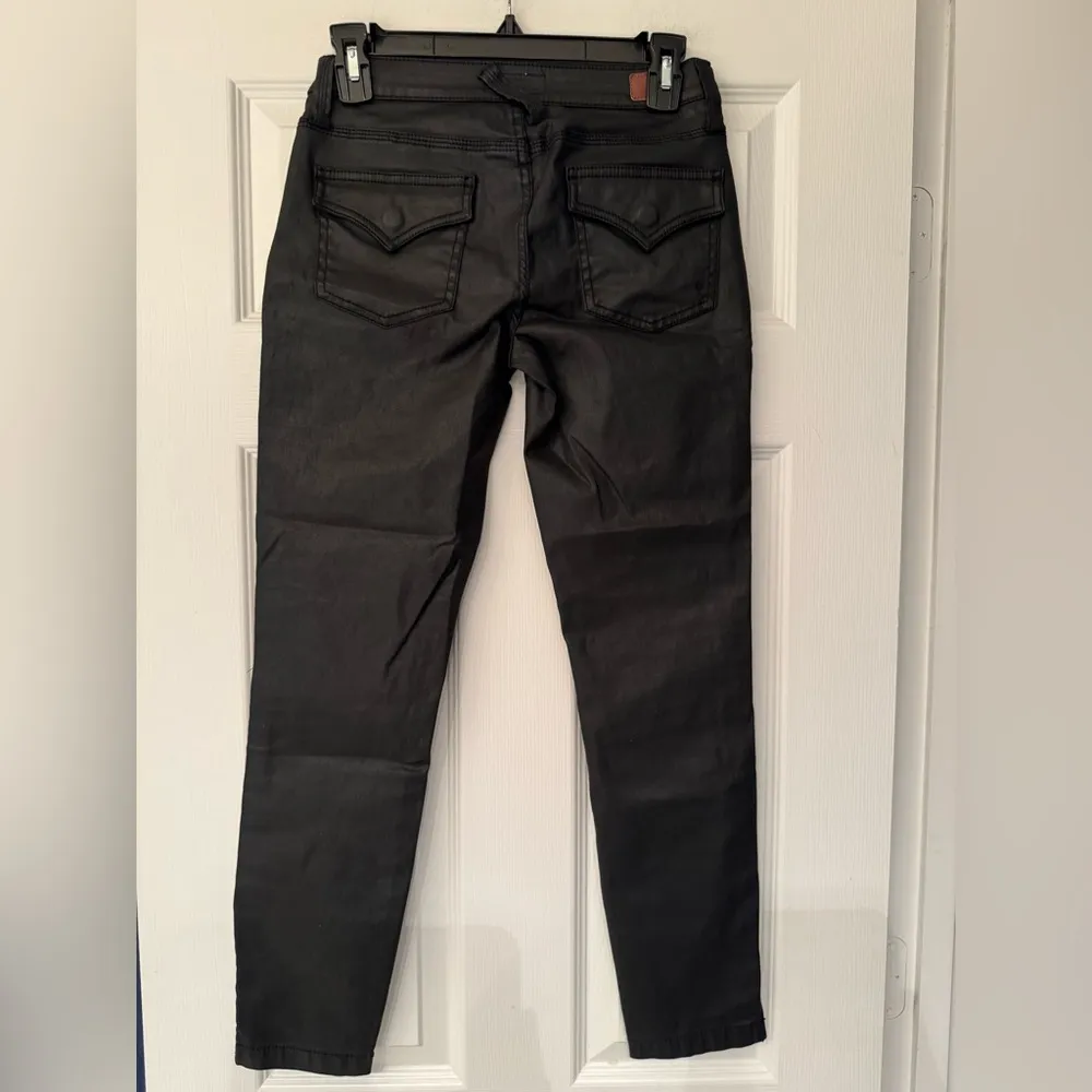 Joie Women's Park Skinny Zipper Pants Women’s Black Coated Denim Size 26 - Image 4