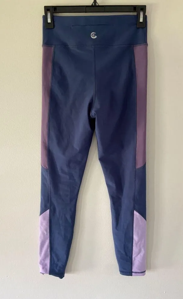 Calme By Johnny Was Color Blocked Leggings blue/lavender- S - Image 3