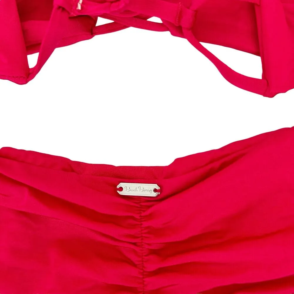 Beach Bunny Red Scrunch Butt Bikini Bathing Suit Sz M - Image 8
