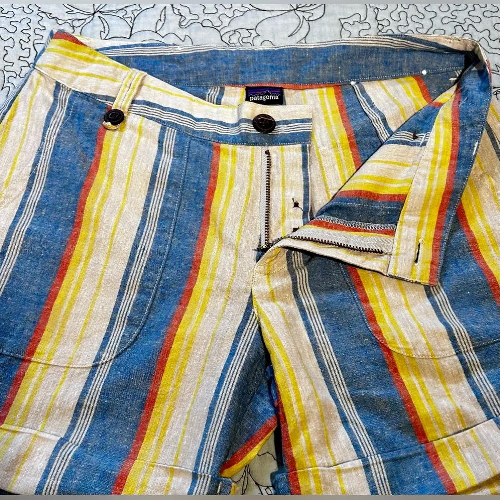 PATAGONIA Island Hemp Baggies Striped Rolled Cuff Lightweight Shorts Womens 2 - Image 3