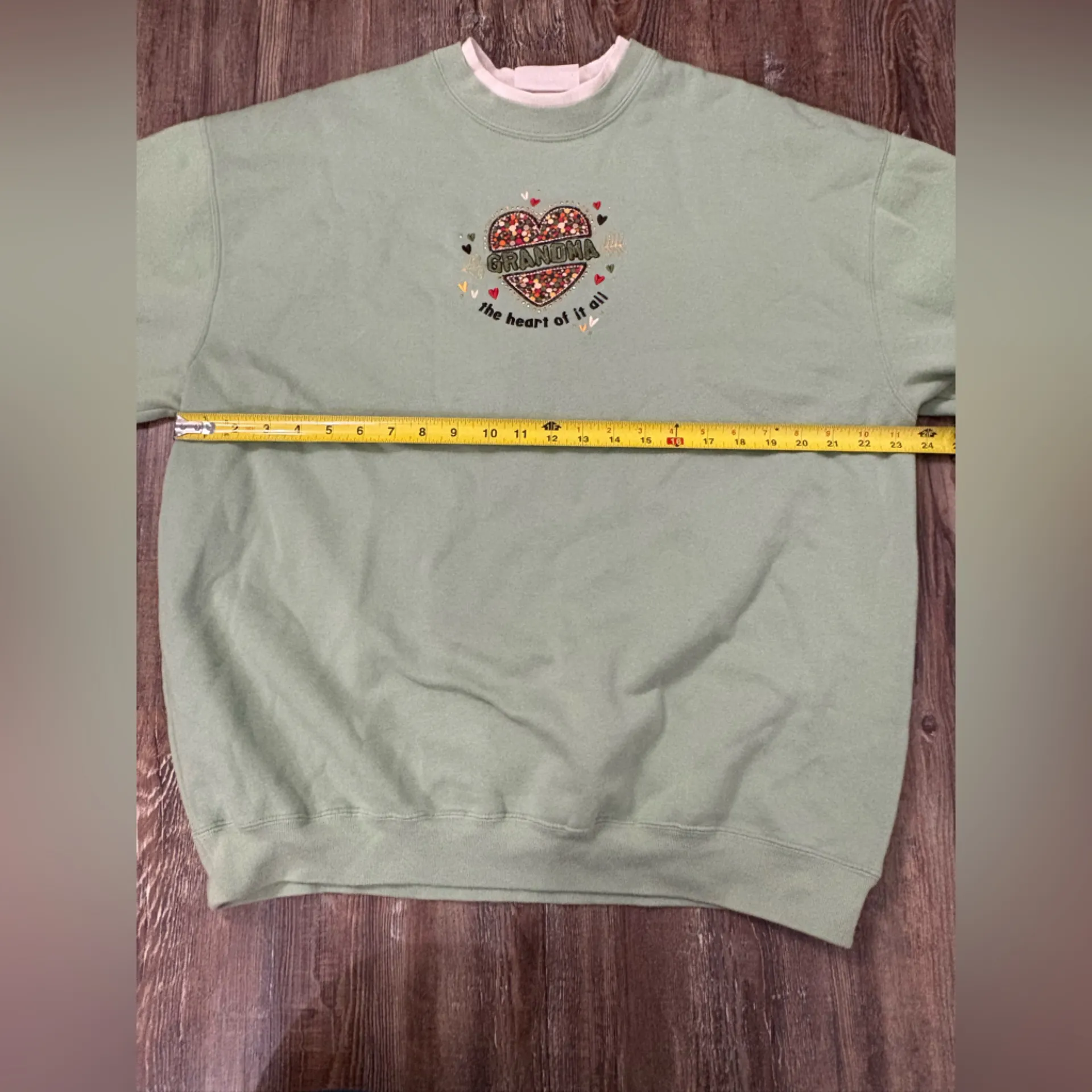 M&C Sportswear Vintage XL Green Grandma Pullover Sweatshirt Grannycore Cottage - Image 7