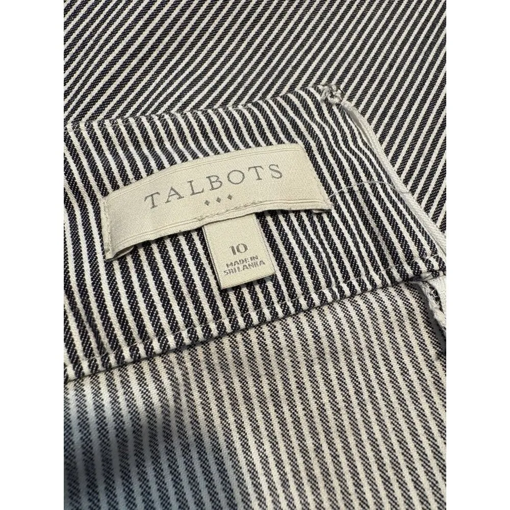 TALBOTS Stripped Pencil Skirt Classic Preppy Nautical Old Money Size 10 - Image 7