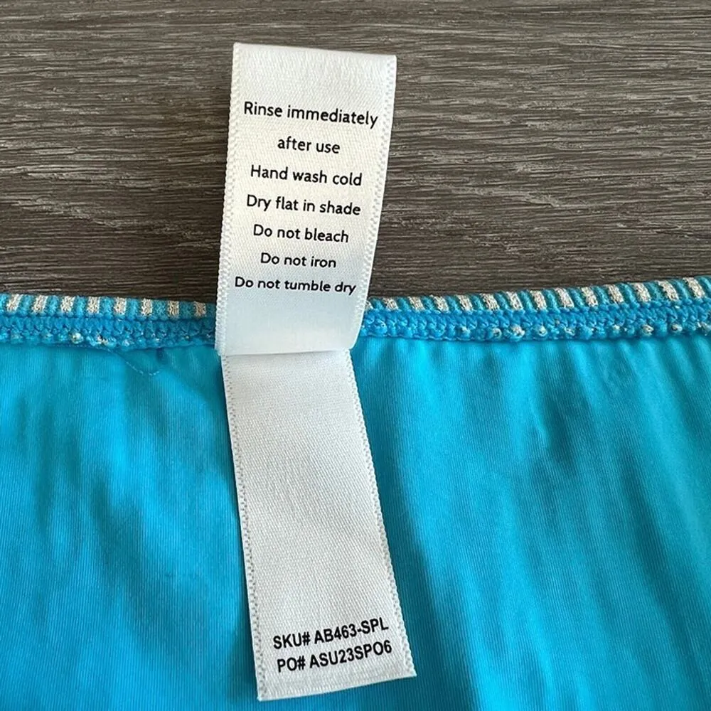 Mindy X Andie Bikini Bottom Womens Small Bikini Bottom Blue Metallic Stripes - Image 4