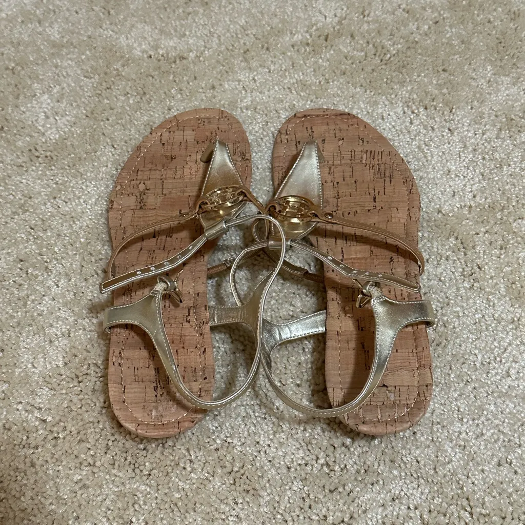 Tommy Hilfiger Gold and Brown Sandals - Image 4
