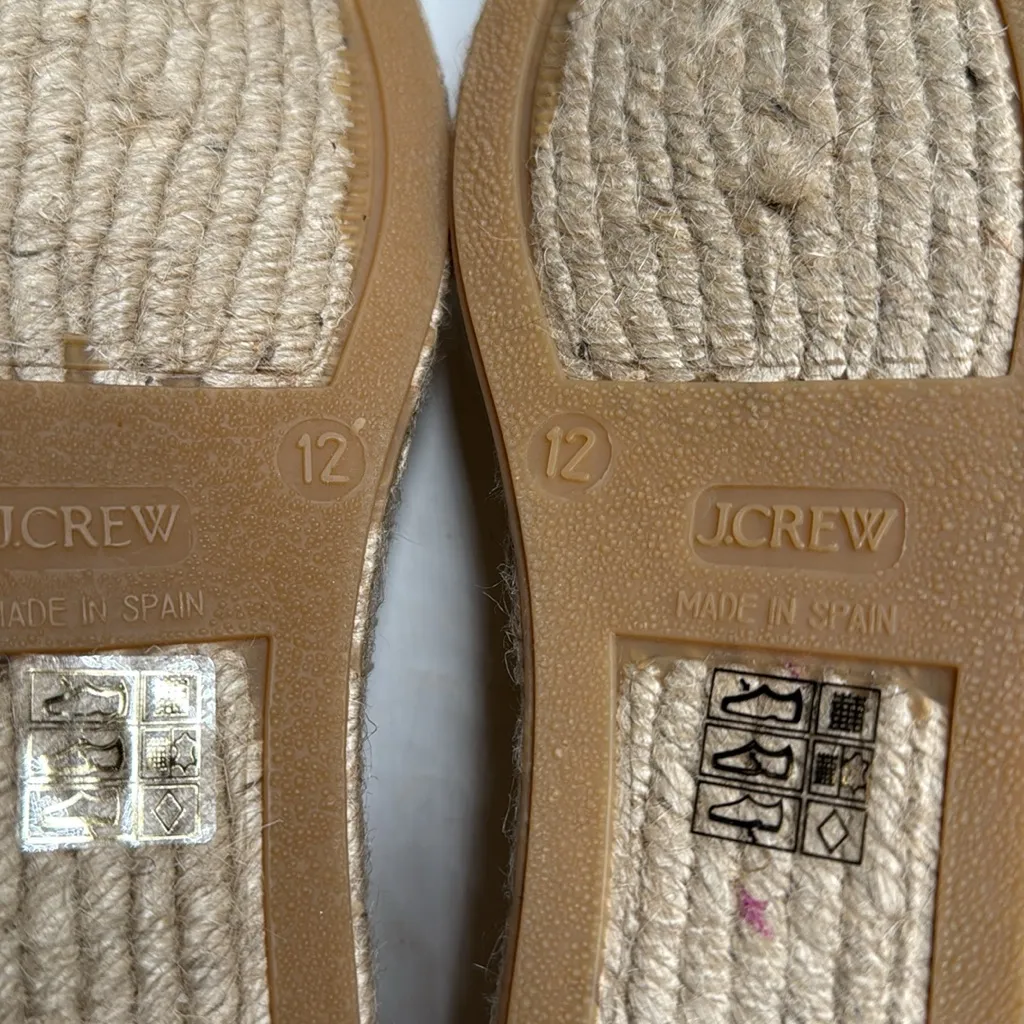 J. Crew Made-in-Spain espadrille Flats in Gold metallic canvas S-378 Sz 12 - Image 11