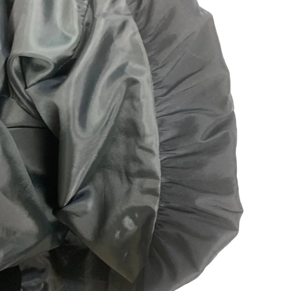 Betsy & Adam Taffeta Strapless Pleated 6 Mini Cocktail Dress Bubble Hem Black - Image 8