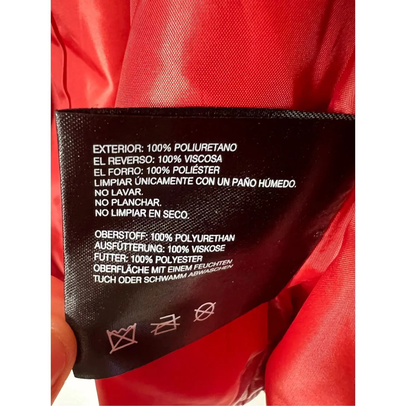 Collection B Women's Star studded Faux Leather Moto jacket Red Size XS NWOT - Image 4