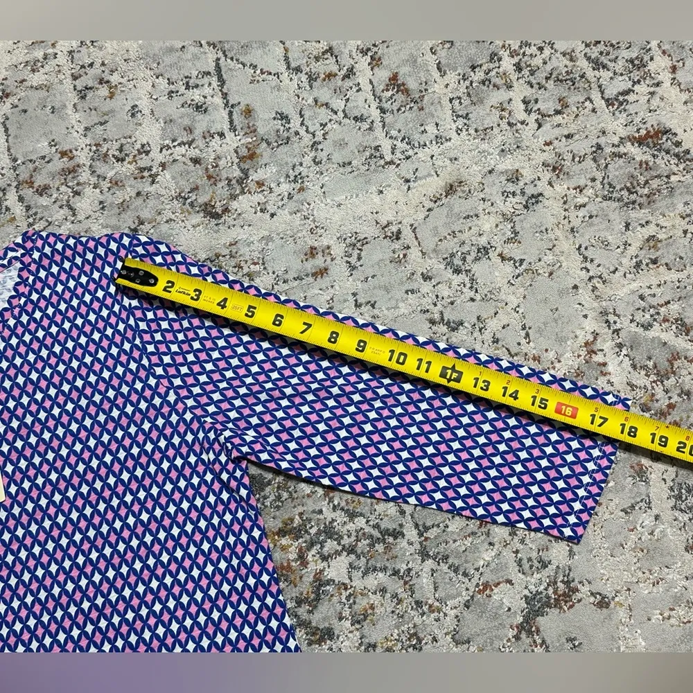 BODEN Diamond Pattern Scoop Neck 3/4 Sleeve 100% Cotton Nightgown size 10 NEW Blue Size M - Image 8