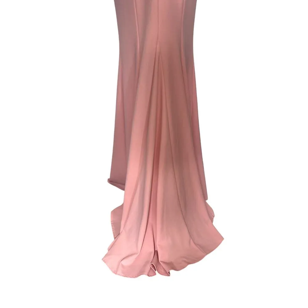 LENOVIA Off Shoulder Mermaid Dress Large Train 5194 Pink Prom Formal Regal Glam - Image 12