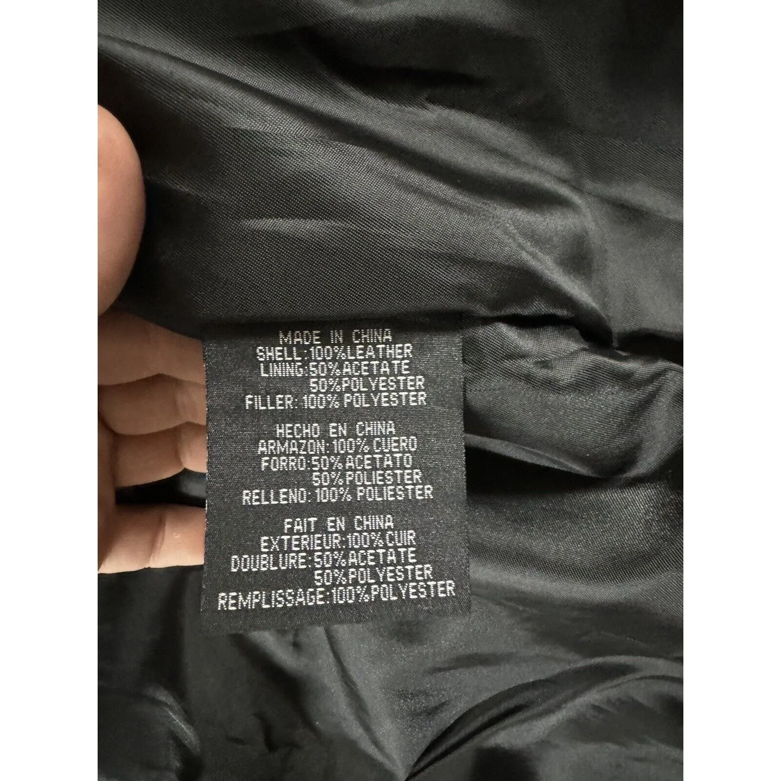 KC Collections Leather Jacket‎ Womens M Black Collar Pockets Hook & Loop Closure Size M - Image 6