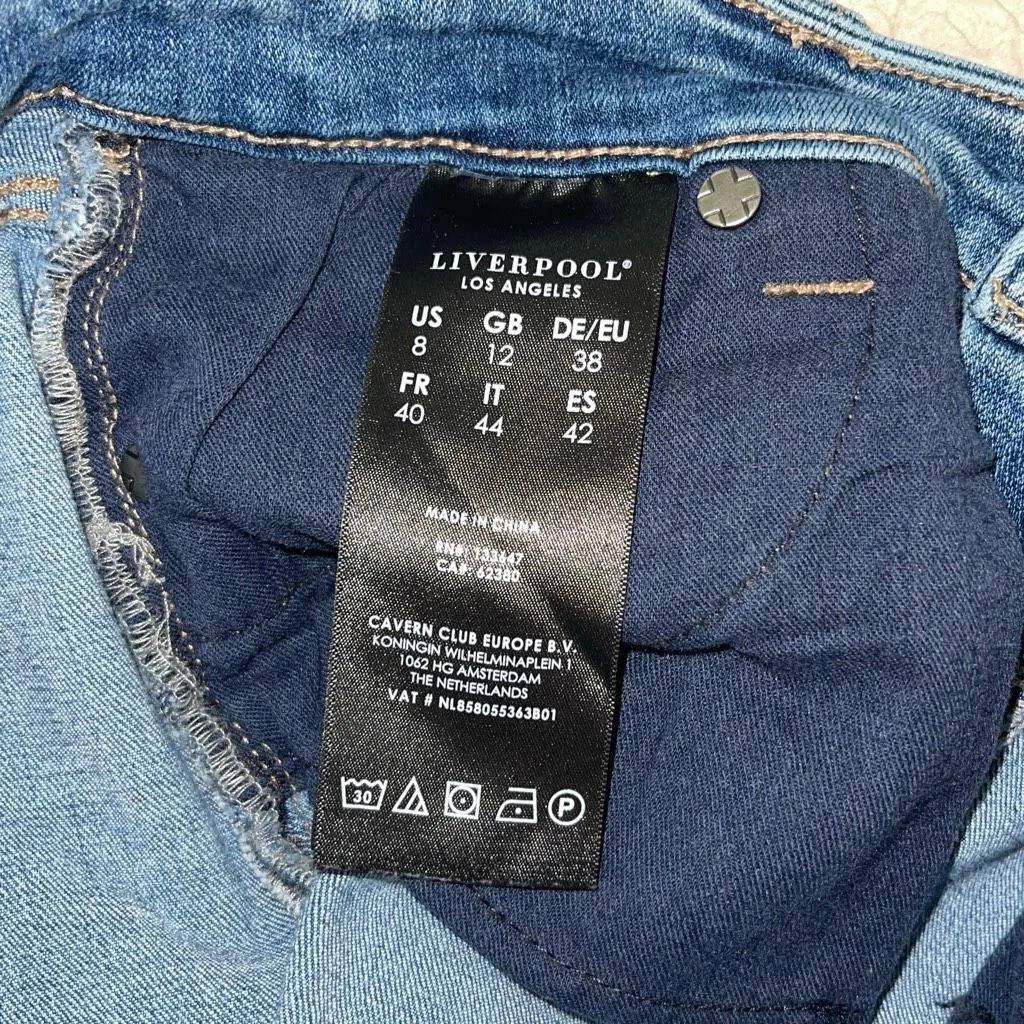 Liverpool Womens Cuffed Stretch The Walking Denim Jean Shorts Blue Size‎ 8/29 - Image 4