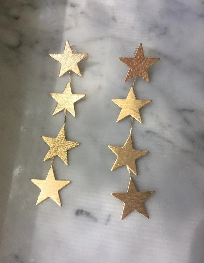 Layered Long Star Earrings - Image 2