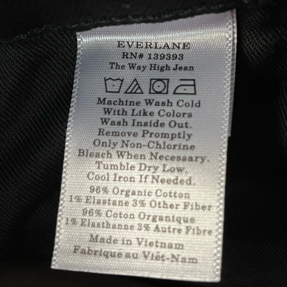 Everlane The Way-High Straight Leg Raw Hem Jeans Coal Black Size 27 Long - Image 8