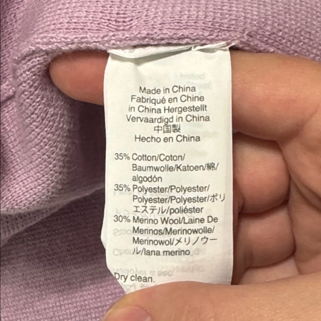 J Crew 365 longline sweater jacket in lilac hue cotton merino wool blend size XS - Image 9