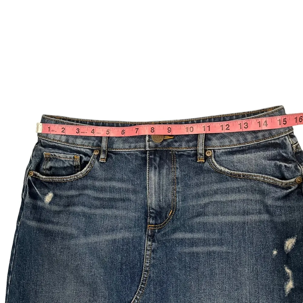 LOFT Split Hem Denim Skirt, Sz 6 - Image 8