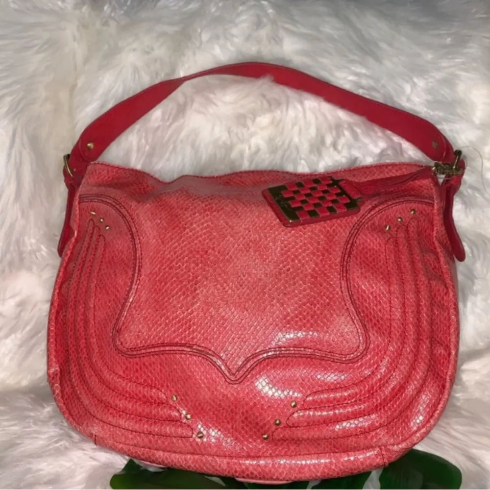 Jessica Simpson Red Embossed Crossbody Bag - Image 2