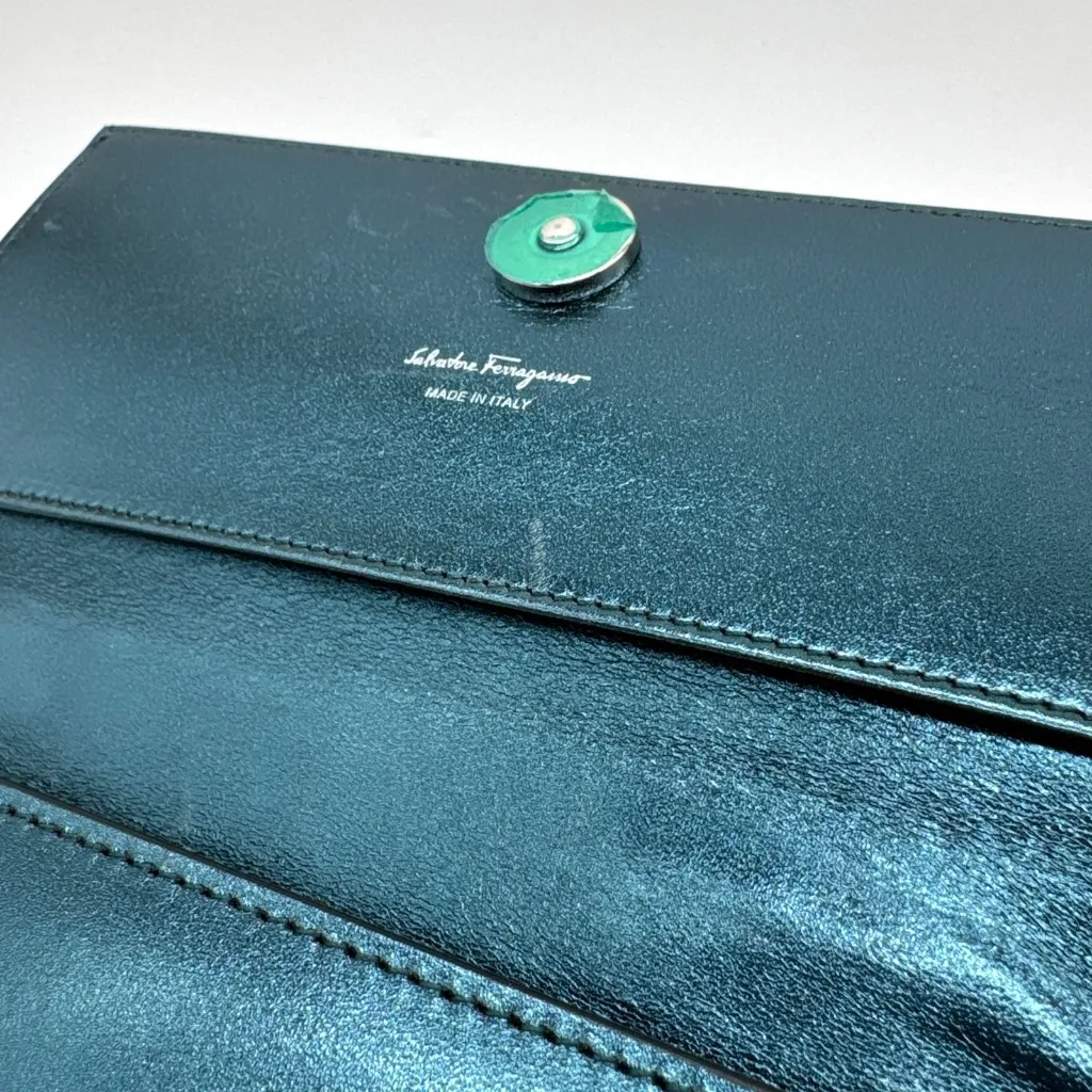 Salvatore Ferragamo Authentic Gancini Mini 2-Way Deep Sky Blue Leather Bag - Image 13