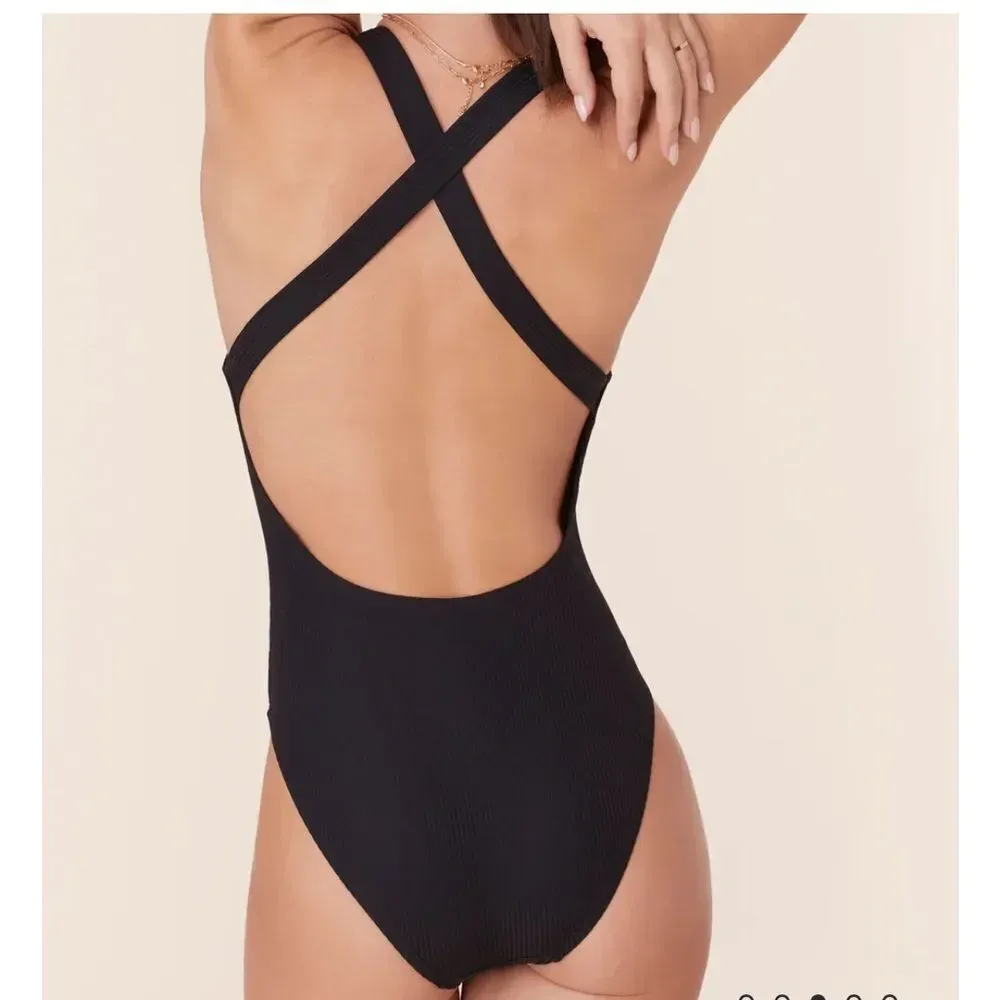 Andie The Tulum Rib One‎ Piece LT Swimsuit Black Plus Size XXXL Tall NWT - Image 2
