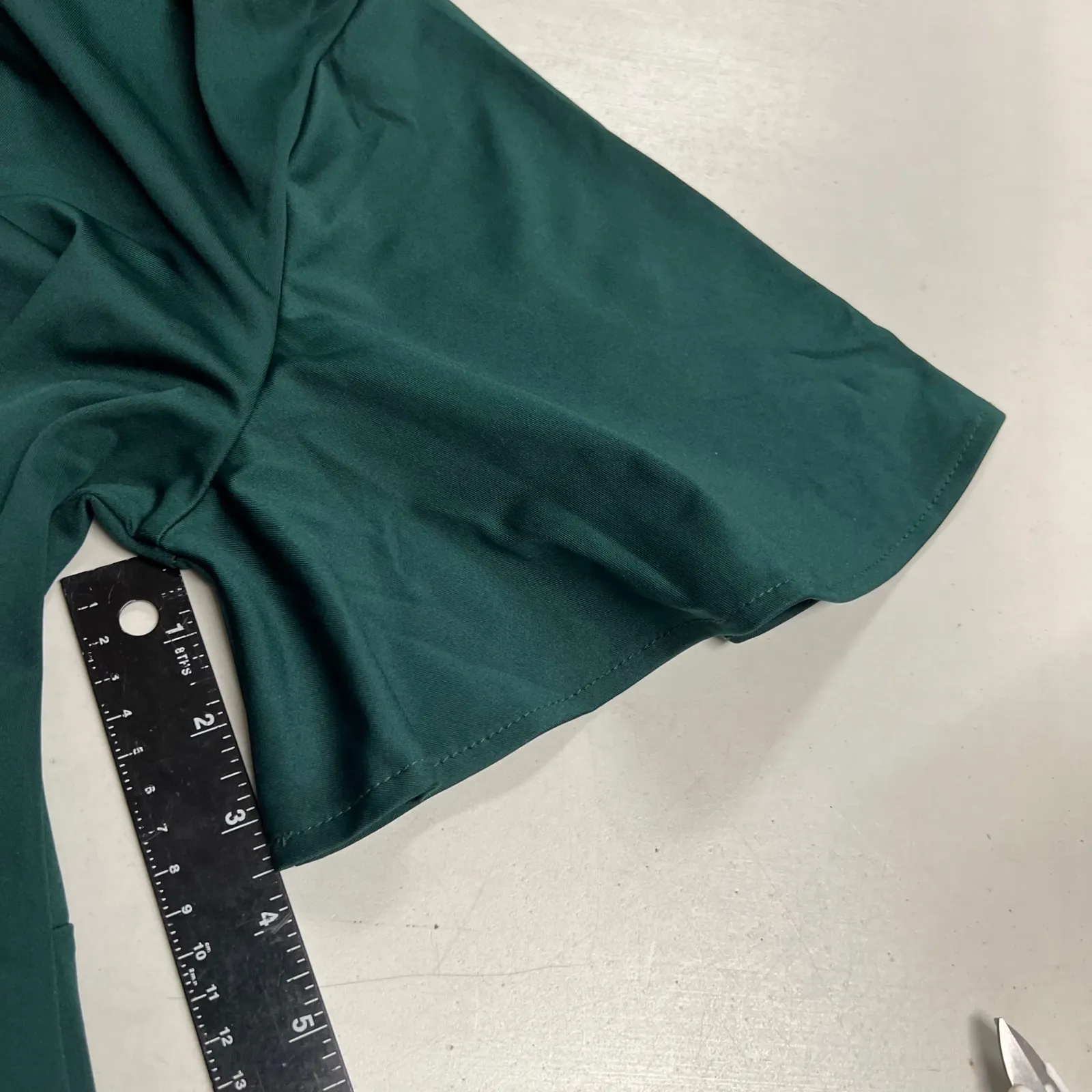 Green Midi Dress Ruched Cocktail Party Career Elegant Women's Medium SEE DESCRIP - Image 8