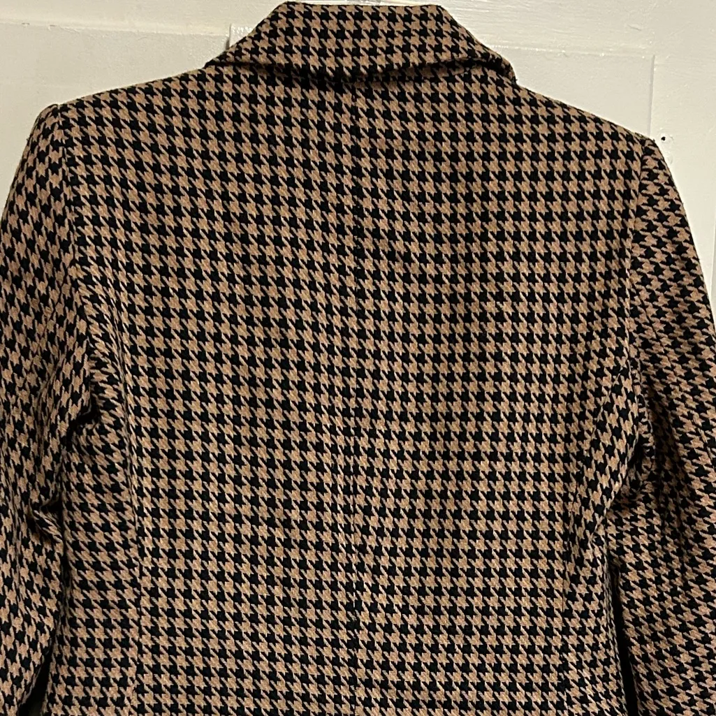 Nine Wes Jacket Blazer Size XS Houndstooth Tan Black Career Workwear Classic NWT - Image 6