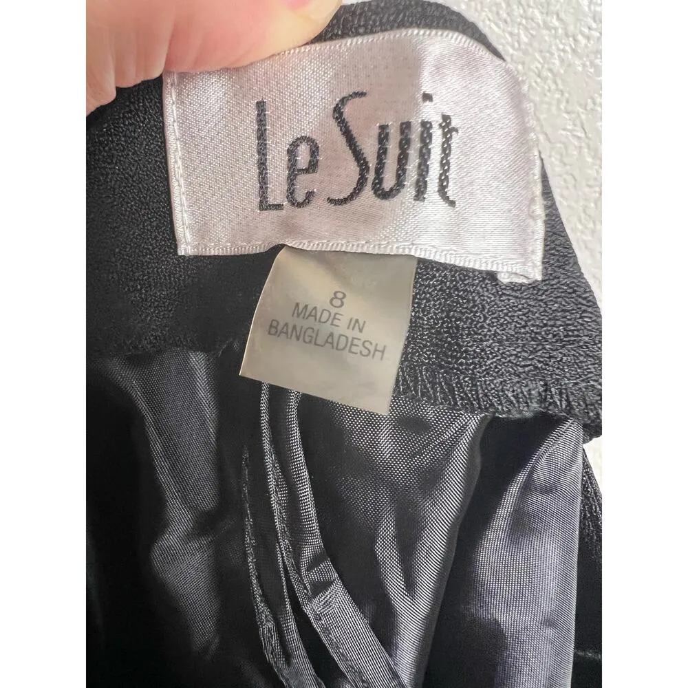 Le Suit Women's Black Crepe Wide Leg Trouser Dress Slack Pants Size 8 NWT - Image 6