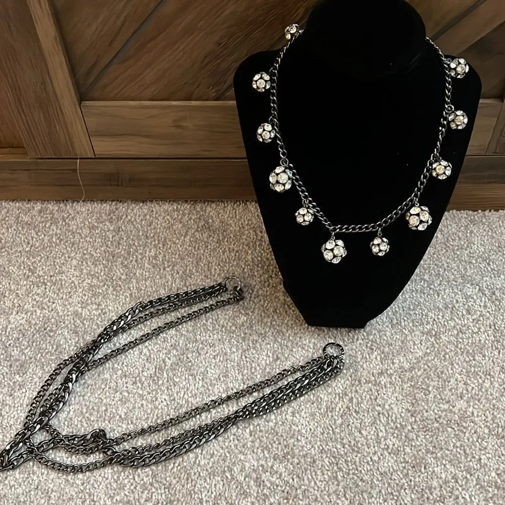 Premier Designs “All Decked Out” Hematite Multi Strand Necklace NEW - Image 7