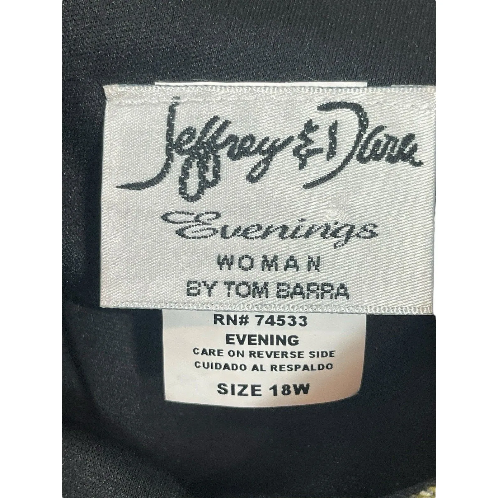 VTG Jeffrey & Dara Evenings 18W Black Red Velvet Floral Attached 2 Piece Dress - Image 6