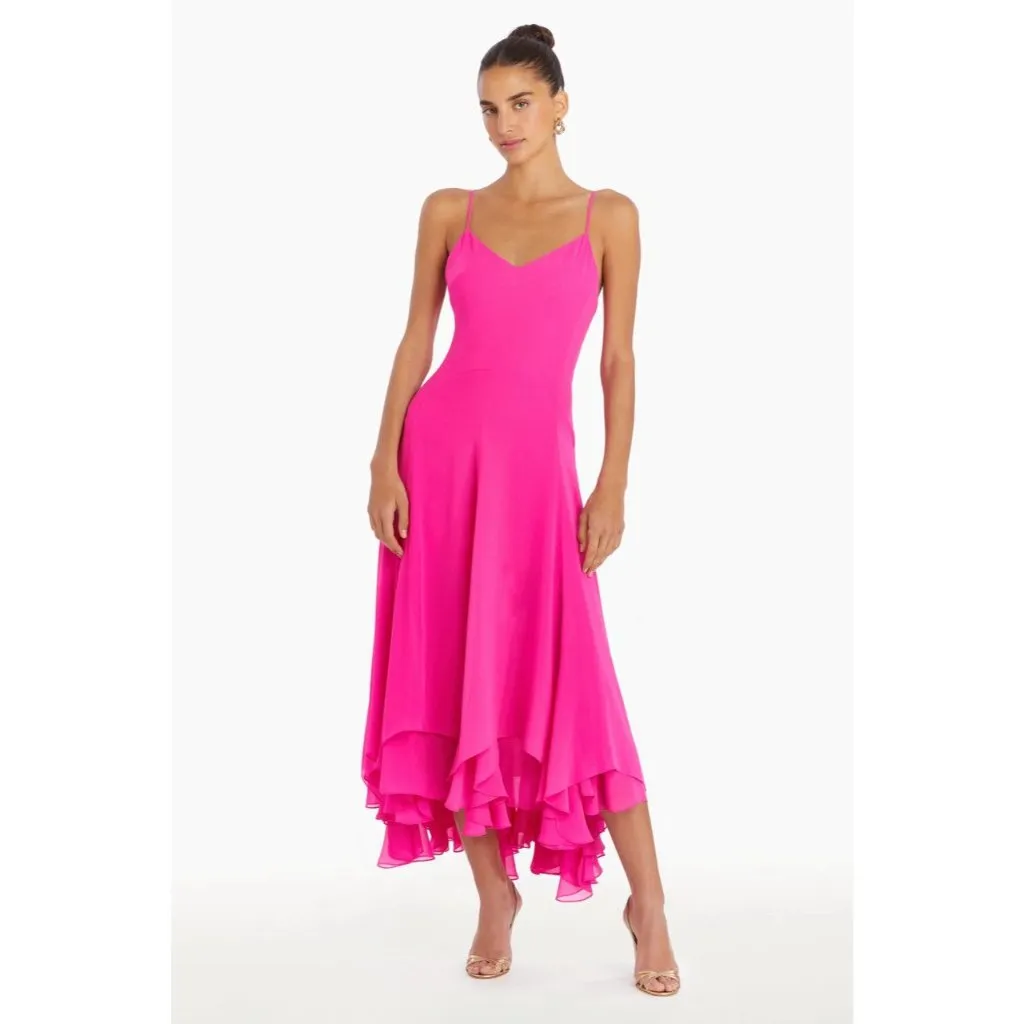 Amanda Uprichard Clemenza Dress in Hot Pink Large New Womens Maxi Gown - Image 12