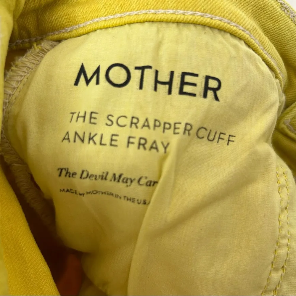 Mother Superior Jeans The Scrapper Cuff Ankle Fray in Golden Yellow Size 24 - Image 10