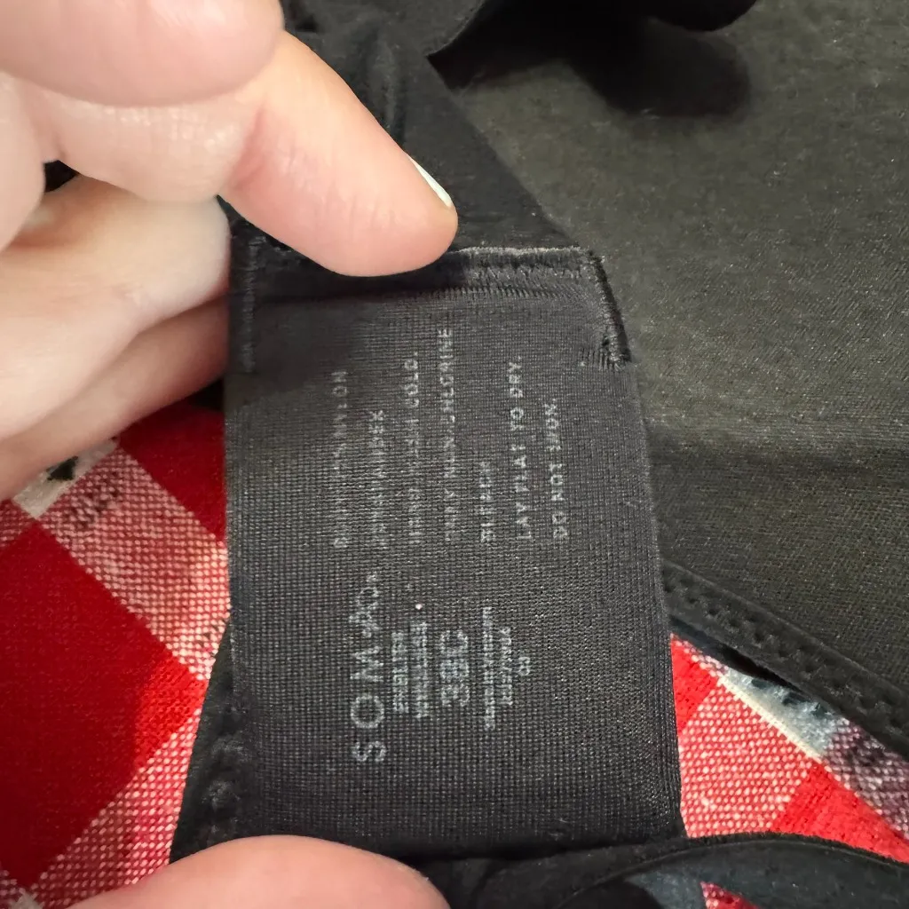 Soma Enbliss Wireless Bra Women's Size 38C Black Moderate Padding Wirefree - Image 5