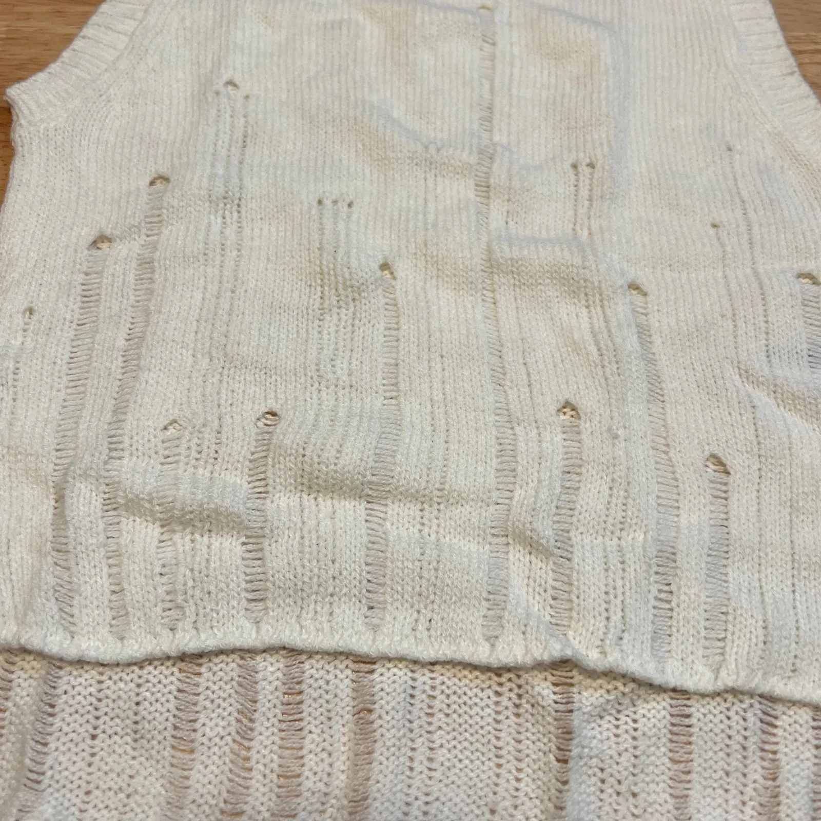 Wild Fable Women's White Deconstructed Sweater Tank Top - Size XS - NWT - Image 4