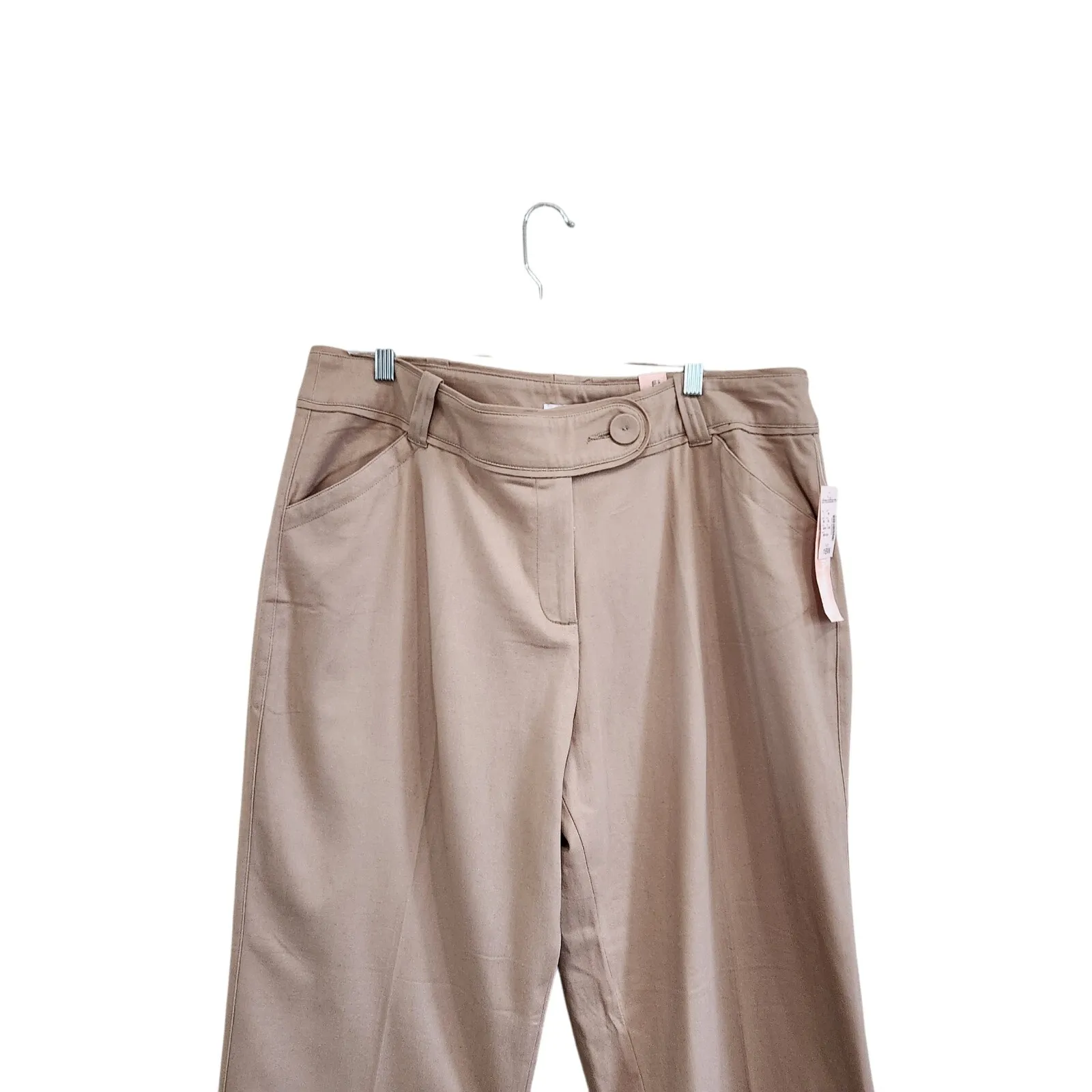 DressBarn Dress Pants Regular Fit Straight Leg High Waisted Beige Size 18W NWT - Image 3