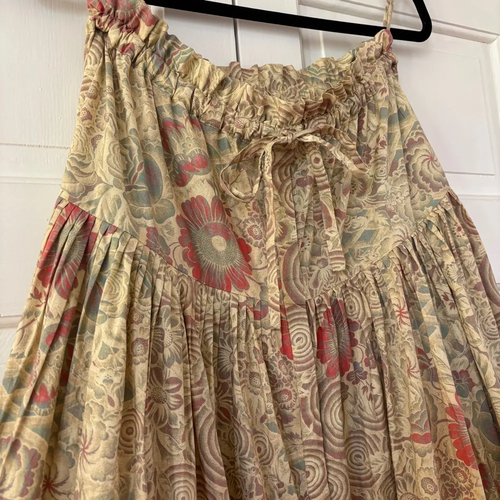 Ulla‎ Johnson Pleated Lourdes Midi Skirt Haze Size 6 Floral Drawstring Waist - Image 5