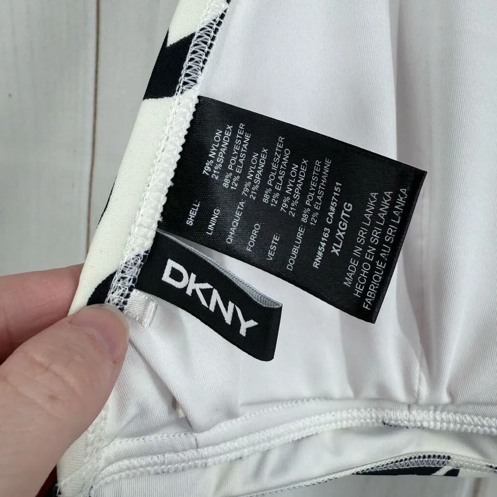 DKNY Women’s XL Patterned Triangle Swim Top Beach Pool Ocean - Image 2