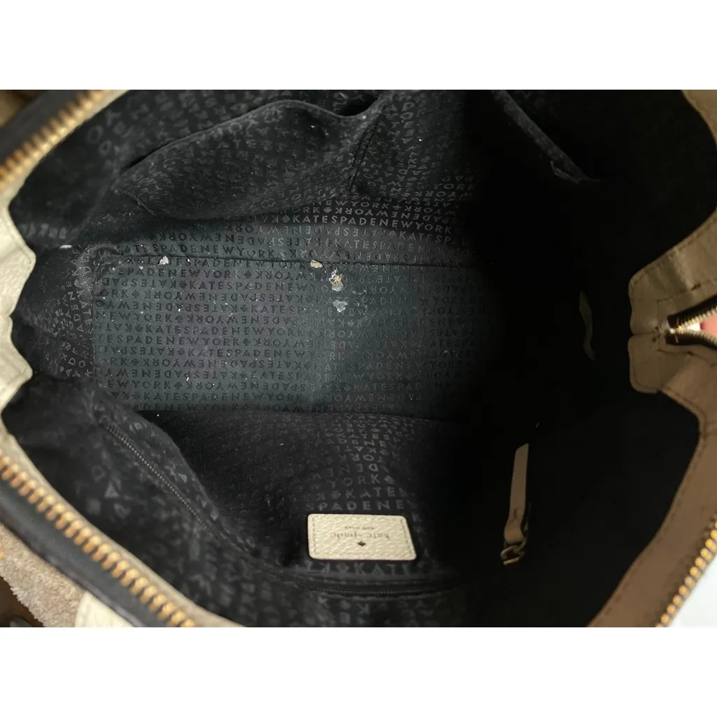 Kate Spade Bow Satchel Black Cream Handbag Top Handle Quiet Luxury Old Money Zip - Image 9