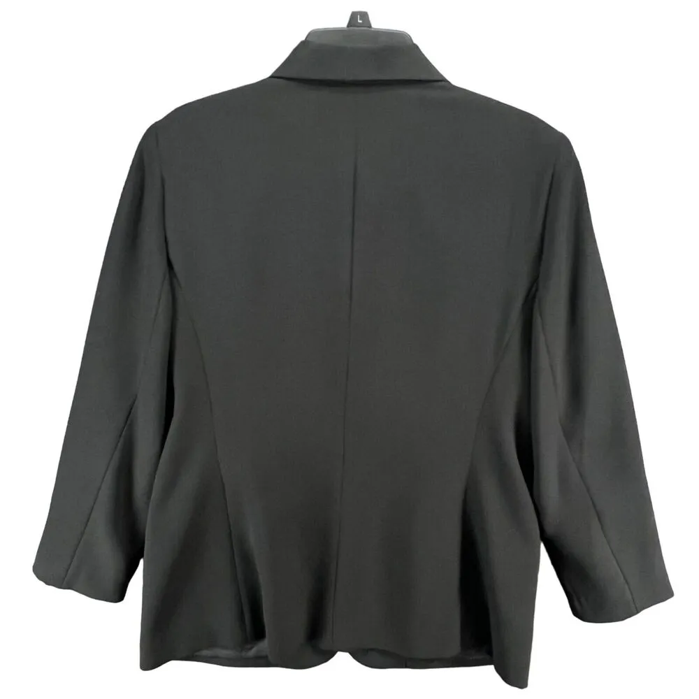 Evan Picone Blazer Womens 12 Black Two Button Lined Career Timeless Minimalist - Image 4