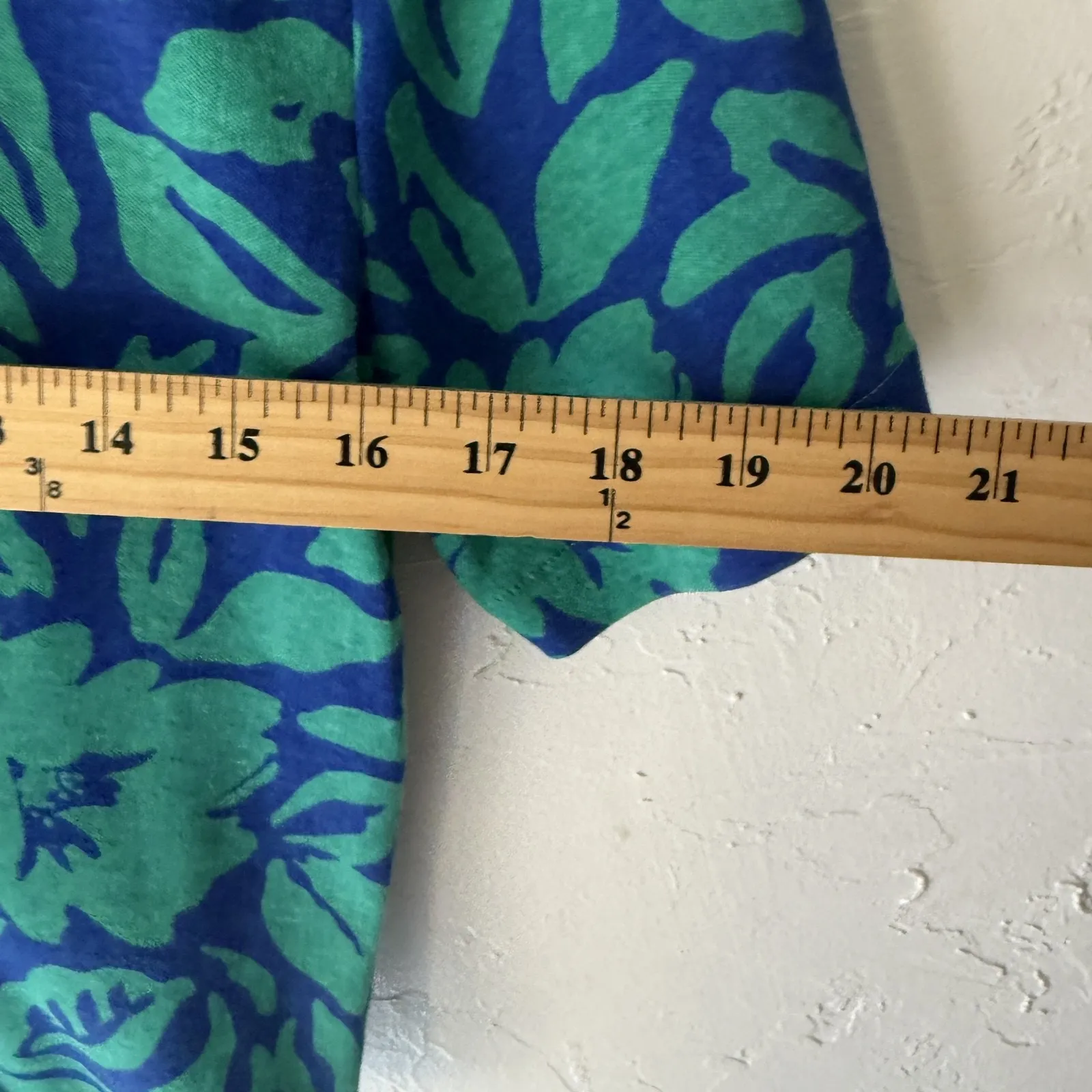 Jaclyn Vintage 70s Shirt Shorts Set Small Floral Retro Casual‎ Bright Blue - Image 7