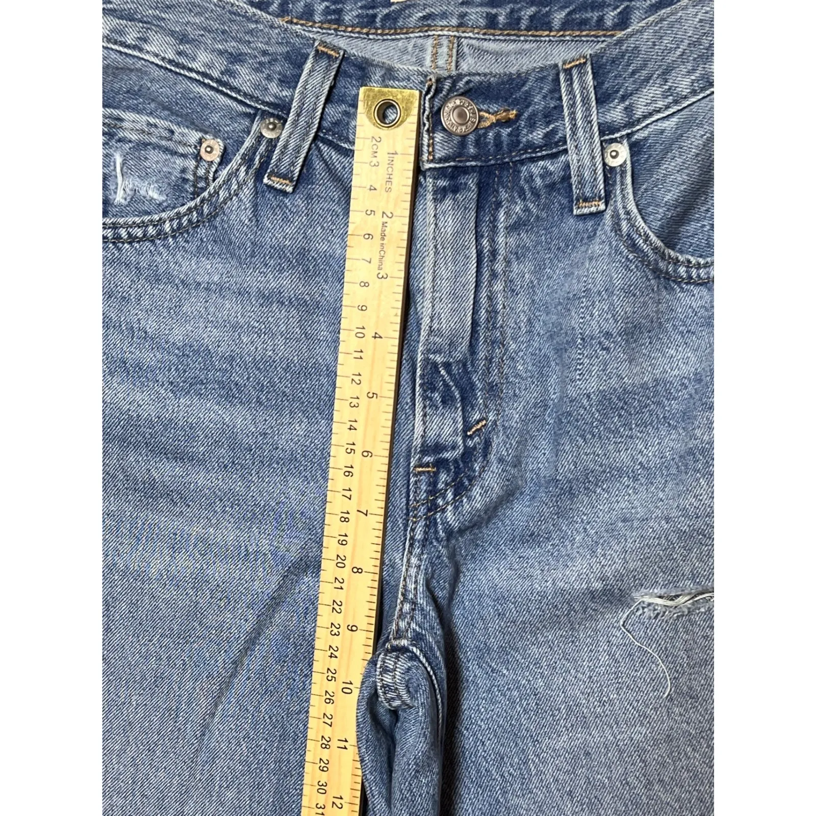 Levi's Baggy Dad Jeans Light Wash Distressed Size 24 Baggy Grunge Y2K Skater - Image 6