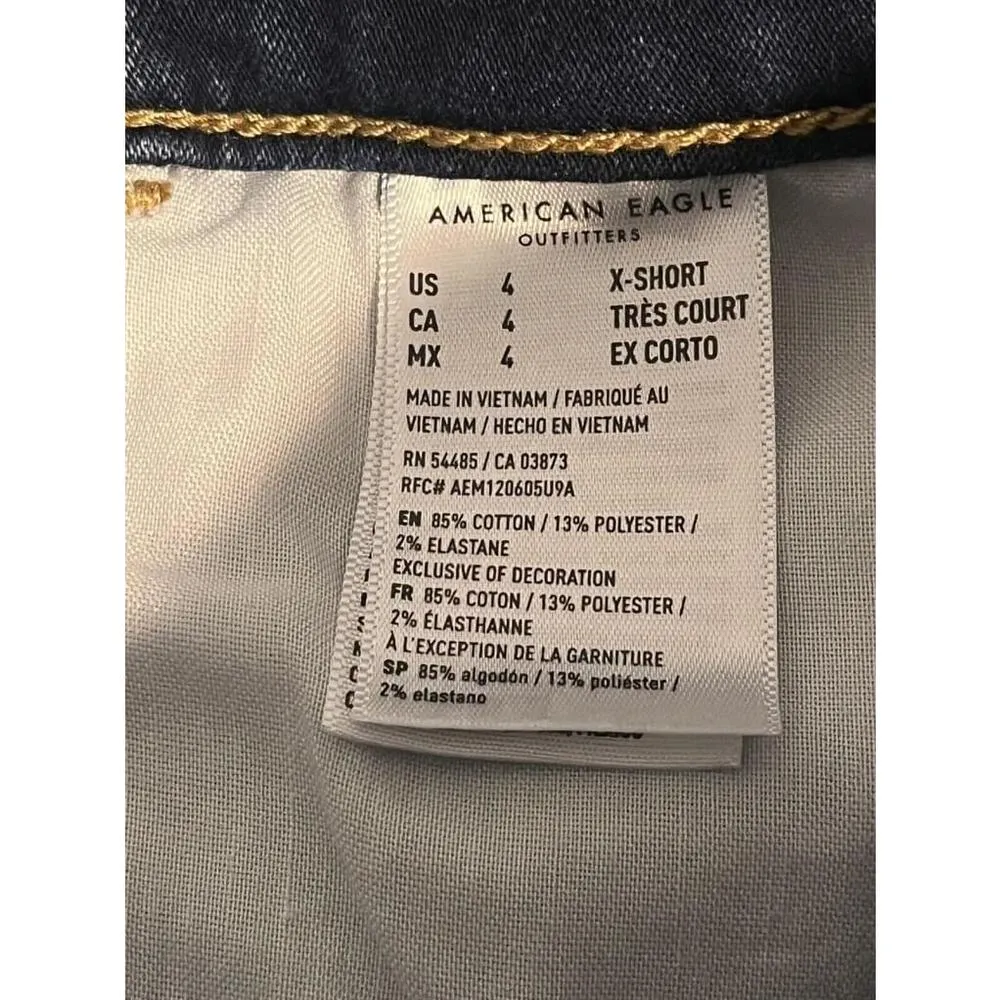 American Eagle Jegging Jeans Womens 4 Blue Mid Rise Skinny Stretch Distressed - Image 8