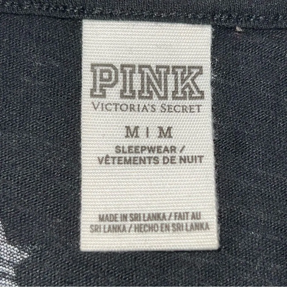 Victoria Secret PINK Tank Pajama Racer Back Top in Black w/White Stars-Size M - Image 8