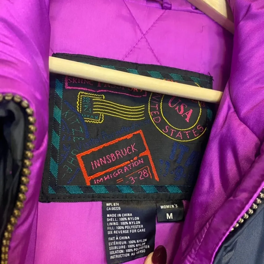 Vintage Women's Innsbruck Full Zip Ski Jacket Aztec Embroidered Size M Belted Size M - Image 2