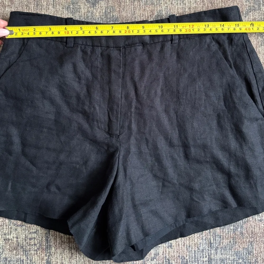 Abercrombie & Fitch 100% Linen Women's Black Shorts Size 28 - Image 8