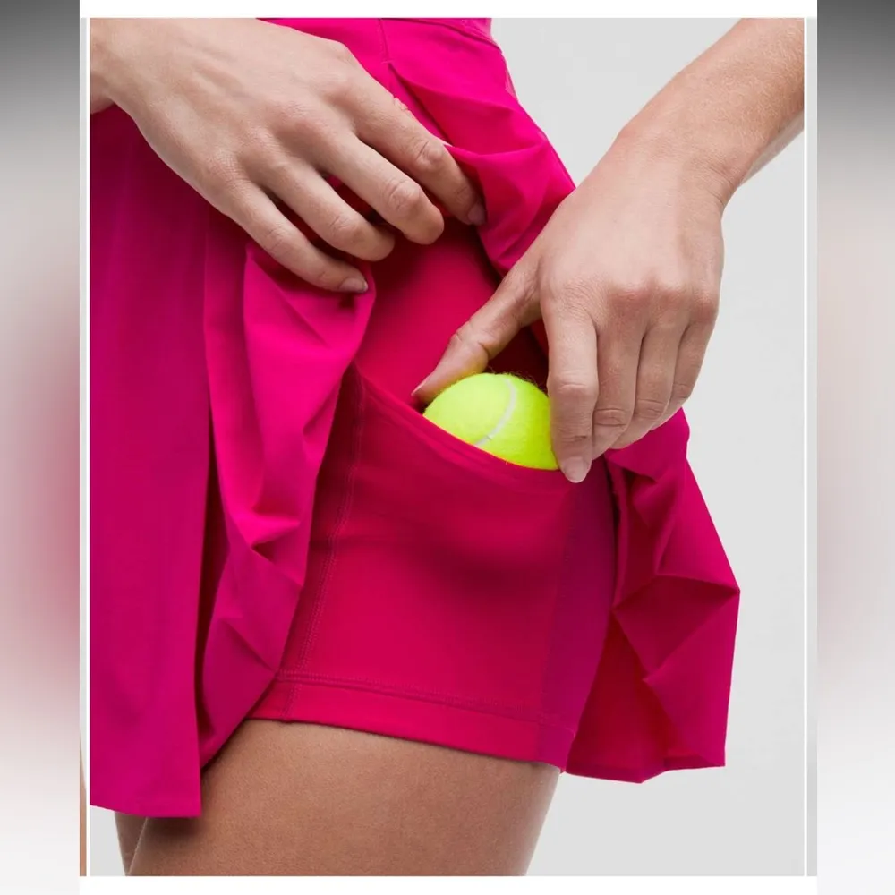 NWT Lululemon Box-Pleat Short-Lined Tennis Dress / Passionate / White - Image 4