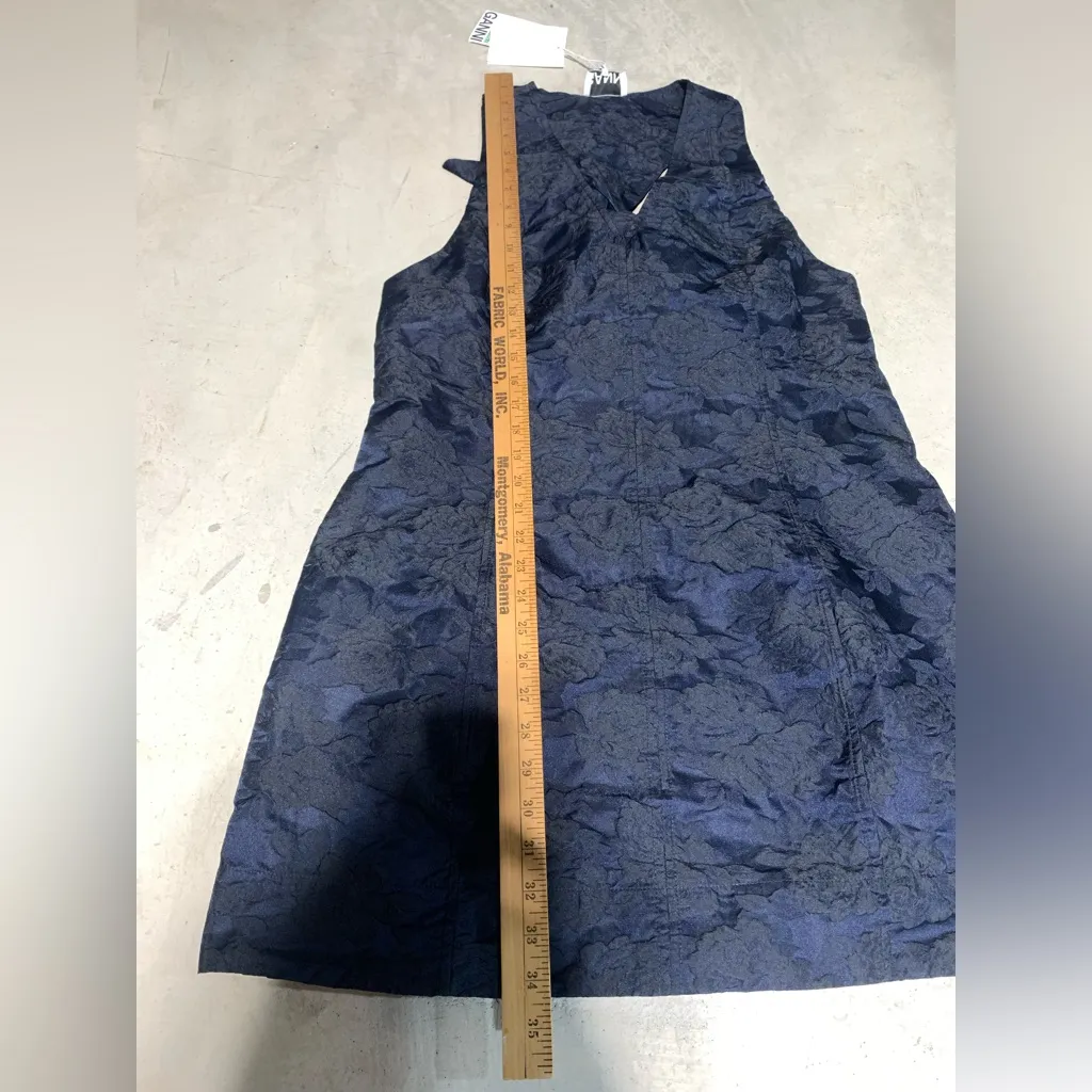 Ganni botanical jacquard mini dress blue - Image 11