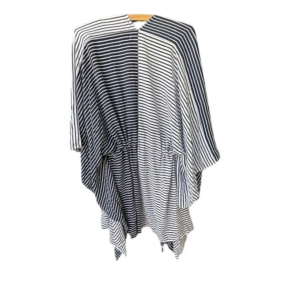 Lands End OS drawstring waist striped Kimono - Image 5