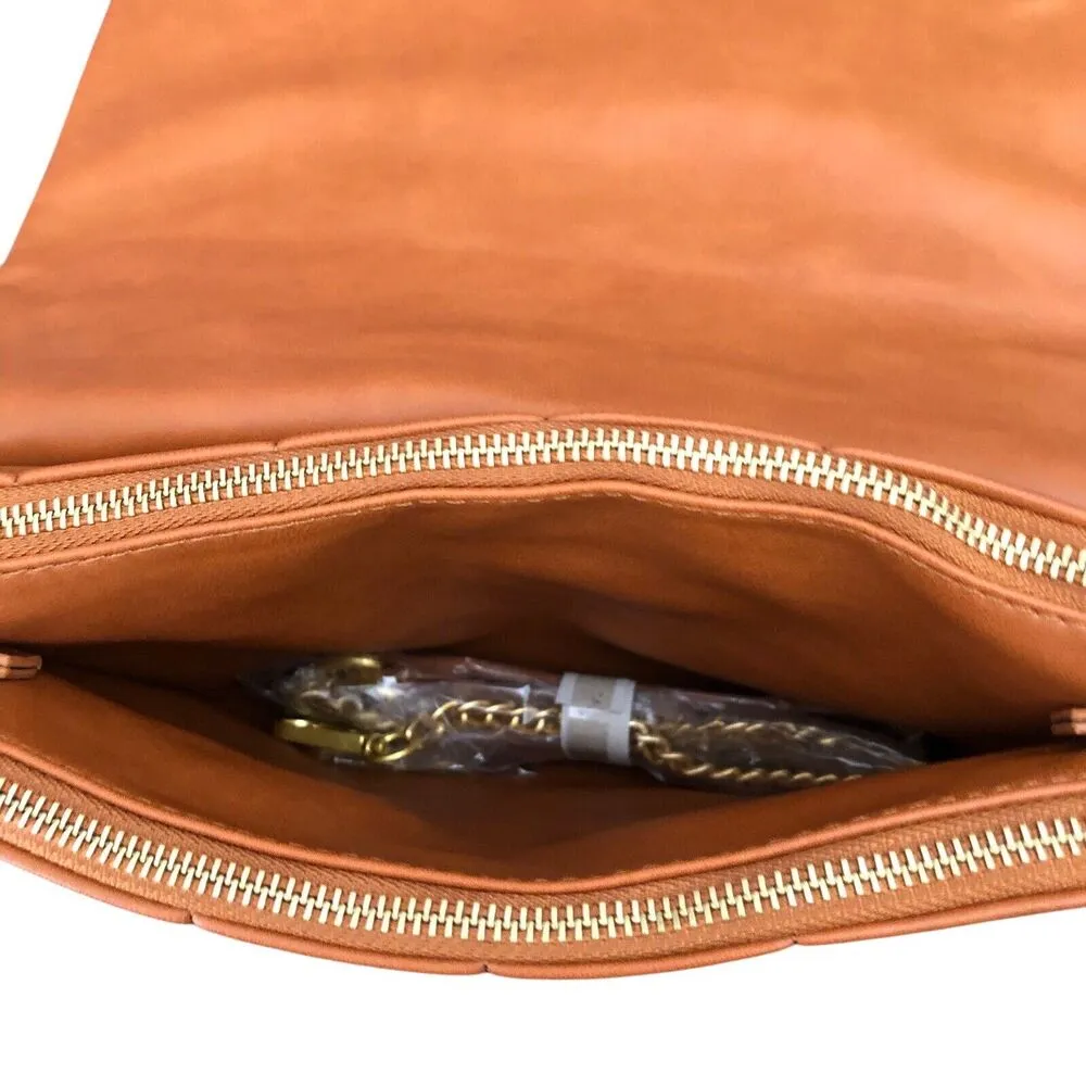 Fawn Design NWT Chic Functional Quilted Clutch Crossbody Handbag Brown Matte - Image 7