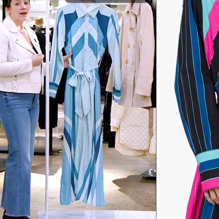 CIEBON Jynai Long Sleeve Shirtdress $200 M formal luxury fall blue party Size M - Image 3