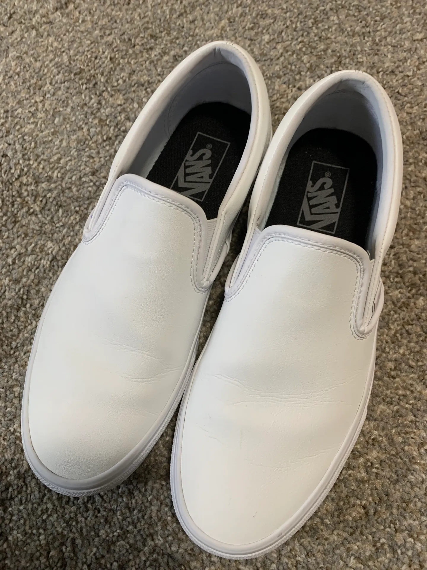 Vans White Leather Slip On - Image 7