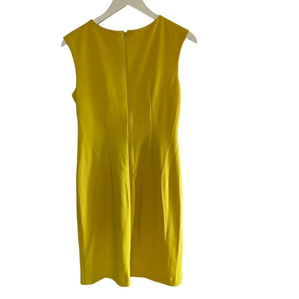 Shelby & Palmer NEW yellowish green Form fitting dress pleated washable size 6 - Image 3