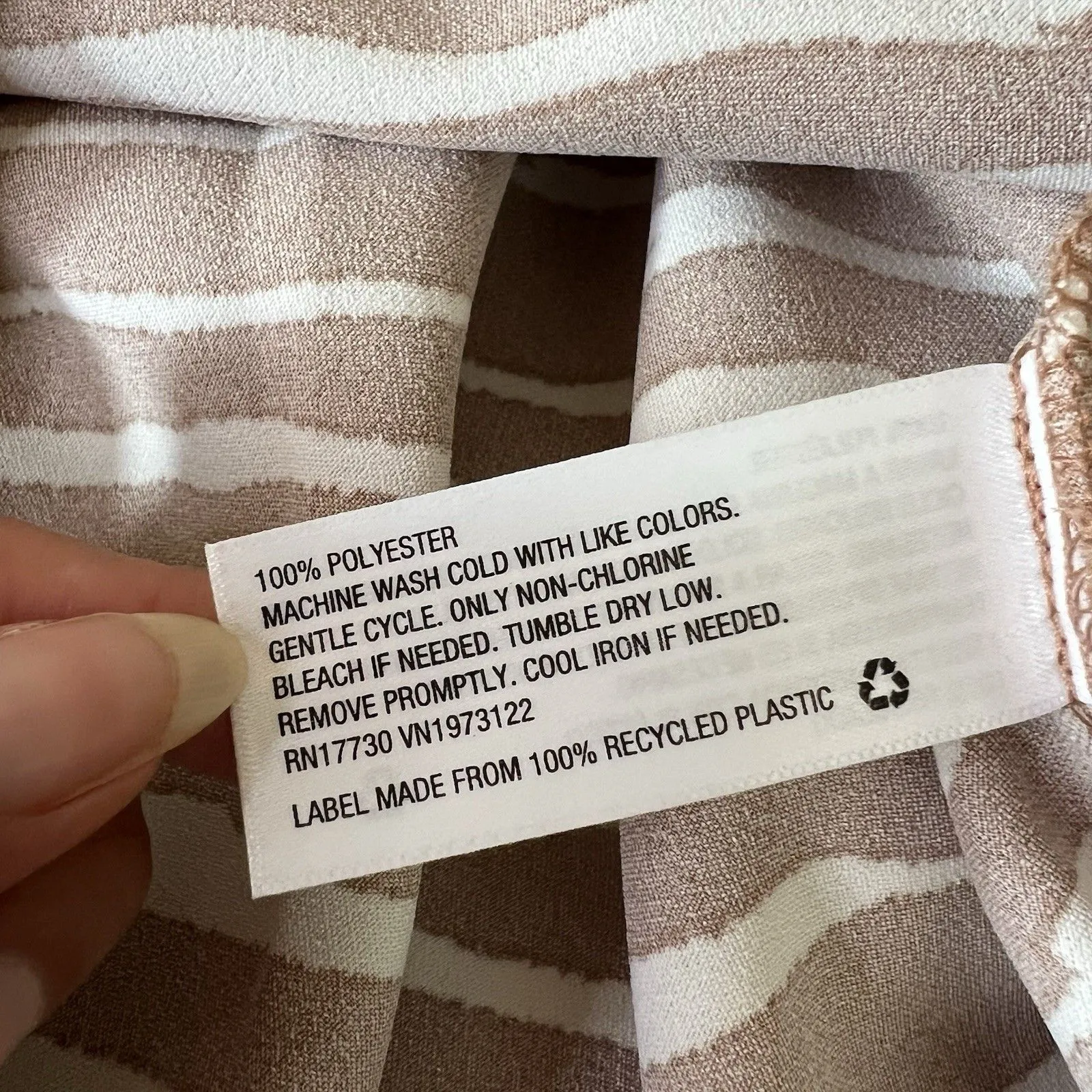 A New Day Midi Dress Size Medium Brown Satin Slip V Neck Zebra Print Side Slits - Image 4